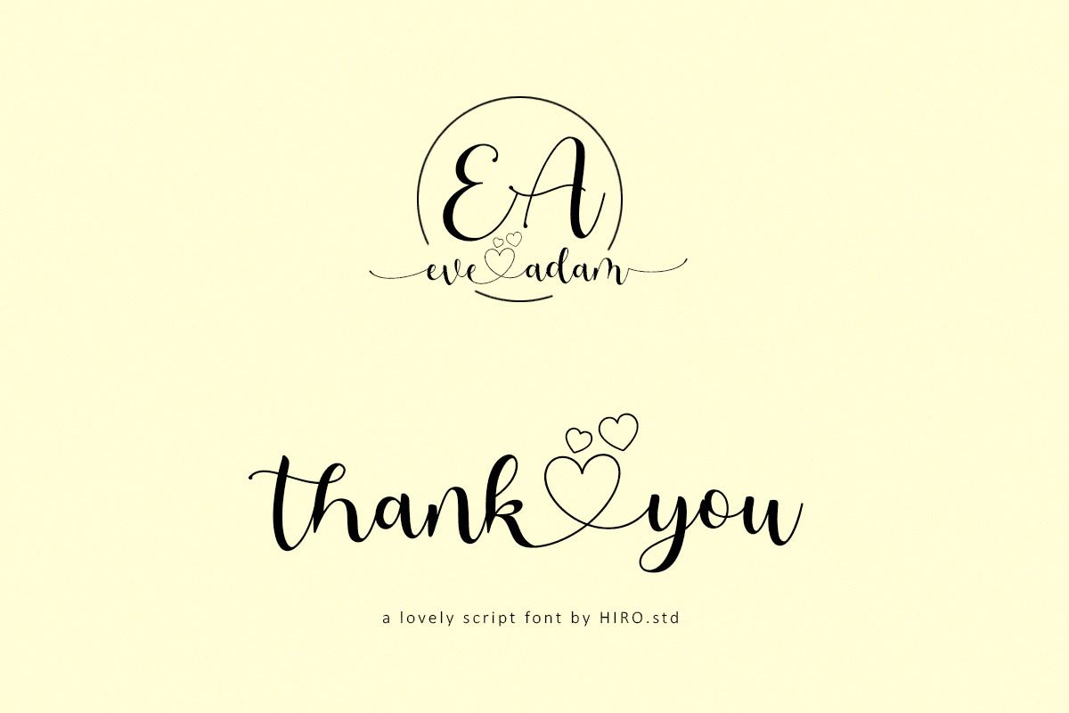 Eve Adam - Lovely Script Font, a Script Font by HIRO.std (Photo 10 of 10)