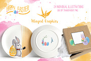 Easter Bunnies illustrations, a Seasonal Illustration by Winged Graphics (Thumbnail 4 of 4)
