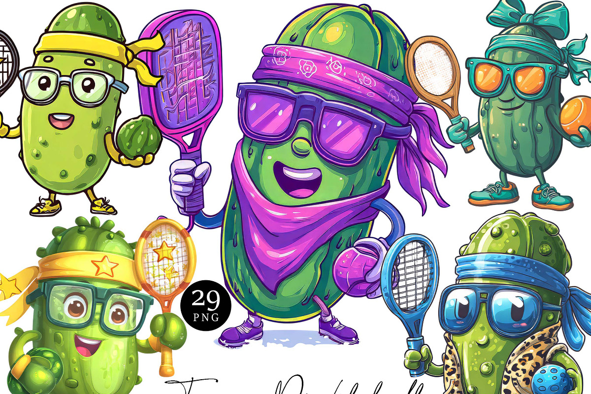 Funny Pickleball Clipart Bundle, an Animal Illustration by Design Scotch (Photo 1 of 8)