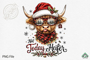 Cute Highland Cow Christmas PNG, a Seasonal Illustration by Craft Nest (Thumbnail 1 of 6)