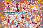 Swimming pool wimmelbook, a Person Illustration by Carpet Tapete Pretzel (Thumbnail 2 of 10)