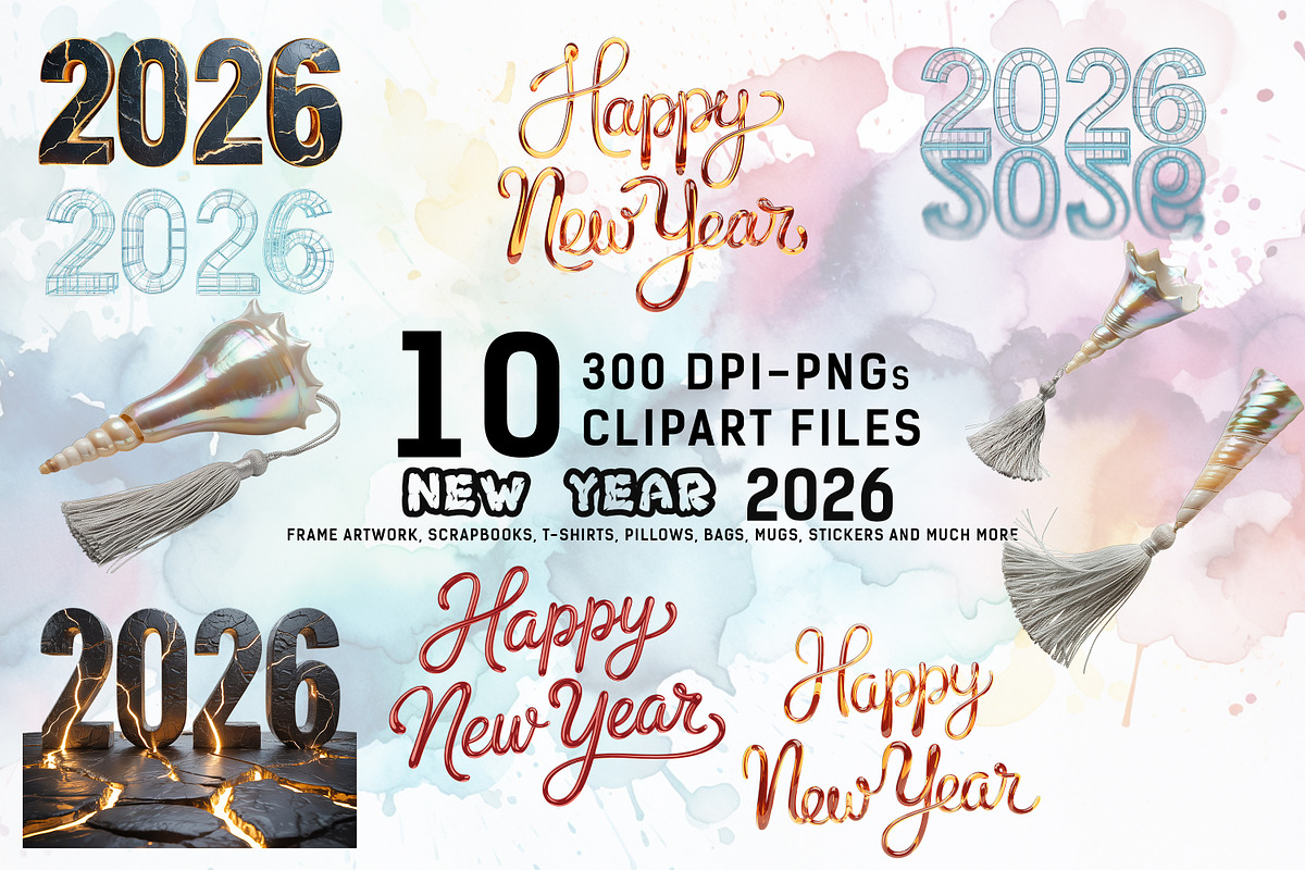 Happy New Year 2026 Sublimation, an Illustration by Ahmad Designs (Photo 1 of 3)