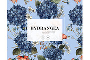 Moody hydrangea botanical pattern, a Pattern Graphic by Milatoo (Thumbnail 8 of 8)