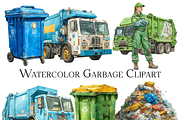 Watercolor Garbage Clipart, an Object Graphic by ArtisticTimberStudio (Thumbnail 2 of 2)