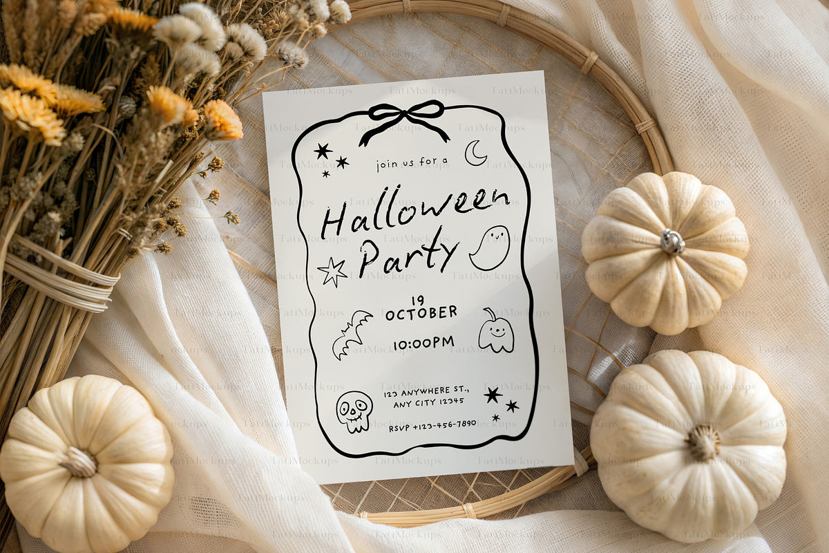 Halloween Greeting Card Mockup, an Advertising Mockup by TatiMockup (Photo 3 of 4)