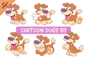 Set of Cartoon Dogs 01. Clipart., an Animal Illustration by KENO Mascots