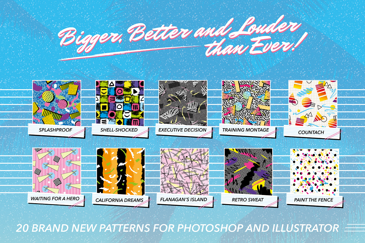 1980s Retro Fashion Patterns Vol 2, a Pattern Graphic by Wingsart Studio (Photo 2 of 8)