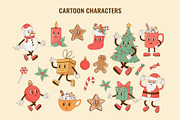 Retro Christmas Cartoon Characters, a Seasonal Illustration by Nadezhda Mikhailova (Thumbnail 3 of 14)