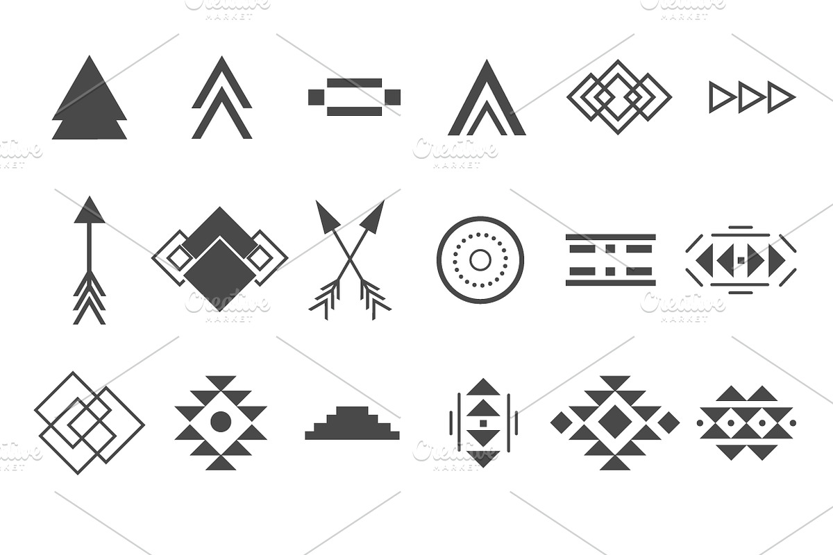 18 Tribal elements + 6 Brushes, an Object Graphic by Iryna Danyliuk (Photo 2 of 5)