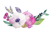 Watercolor Flowers set 3, an Illustration by GraphicRain (Thumbnail 4 of 6)