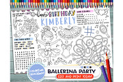 Editable Ballerina Party Placemat, an Invitation Template by ArtfulStudio (Thumbnail 1 of 3)