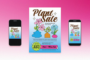 Hand Drawn Flat Plant Sale Flyer Set, a Flyer Template by Aiyari Graphic