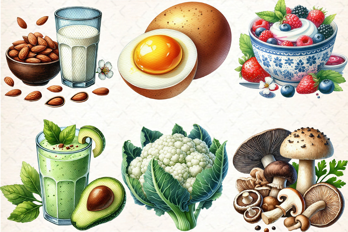Low Carb Food Clipart Bundle, an Illustration by DreamCafeArt (Photo 2 of 3)