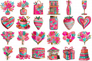 Watercolor Valentine's Day Clipart B, an Illustration by Daily.Designs (Thumbnail 5 of 5)