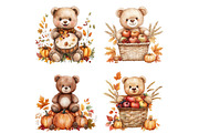 Autumn Bear Watercolor Sublimation, a Seasonal Illustration by CitraGraphics (Thumbnail 5 of 5)
