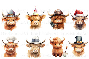 Watercolor Cow Clipart, Cow Cub PNG