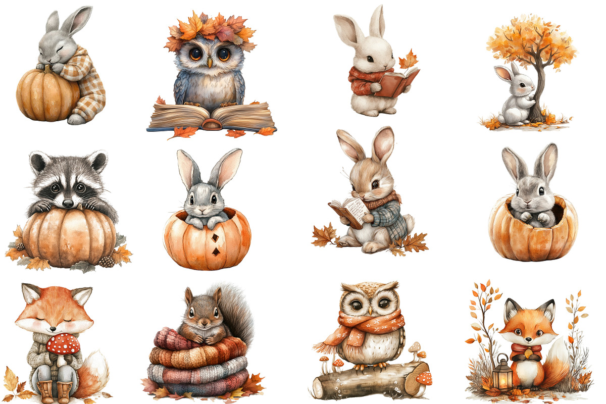 Watercolor Woodland Clipart, an Illustration by Designworld (Photo 3 of 5)