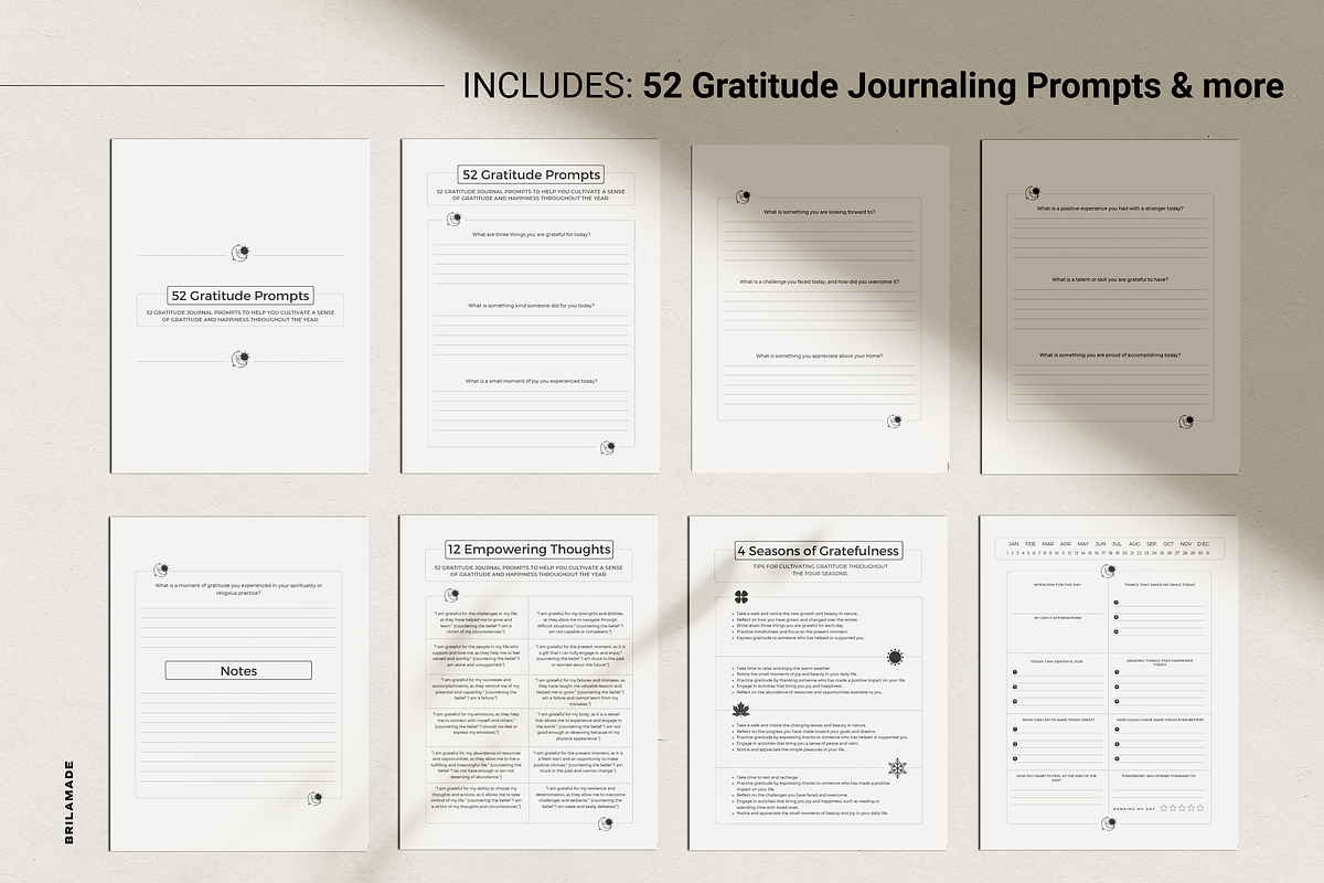 Gratitude Journal Canva Template, a Presentation Template by BrilaMade (Photo 3 of 4)