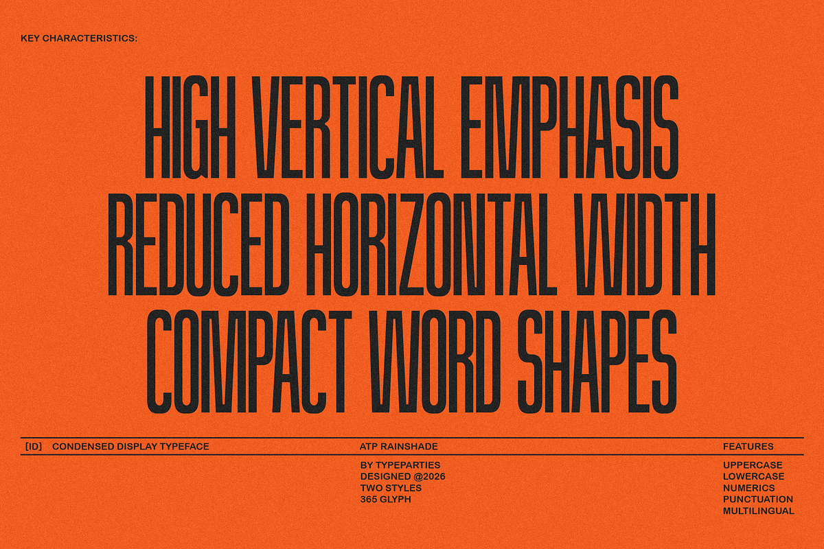 Rainshade - Condensed Display Font, a Sans Serif Font by Typeparties (Photo 5 of 12)
