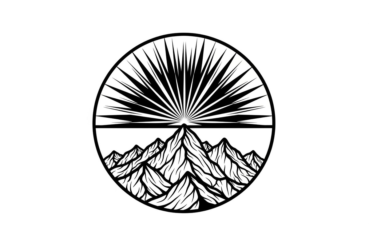 Mountain Sun Circle Design Bundle, an Illustration by Creativeshirt (Photo 6 of 31)