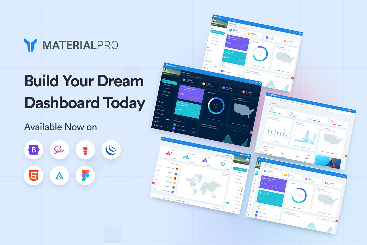 MaterialPro Bootstrap Admin Template, a Bootstrap Template by WrapPixel (Photo 1 of 8)