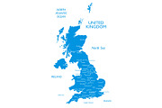 Vector map of United kingdom, an Illustration by ilynx (Thumbnail 1 of 2)