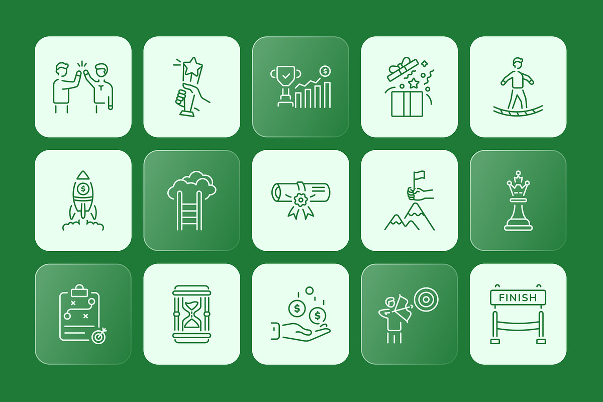 Success Icon Art Set, an Outline Icon by Prosymbols (Photo 5 of 7)