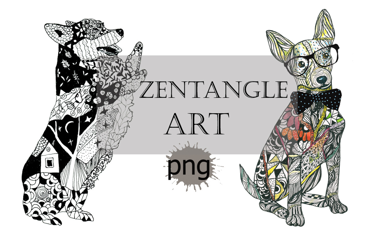 Zentangle dog art, an Illustration by JuliaFast (Photo 1 of 3)