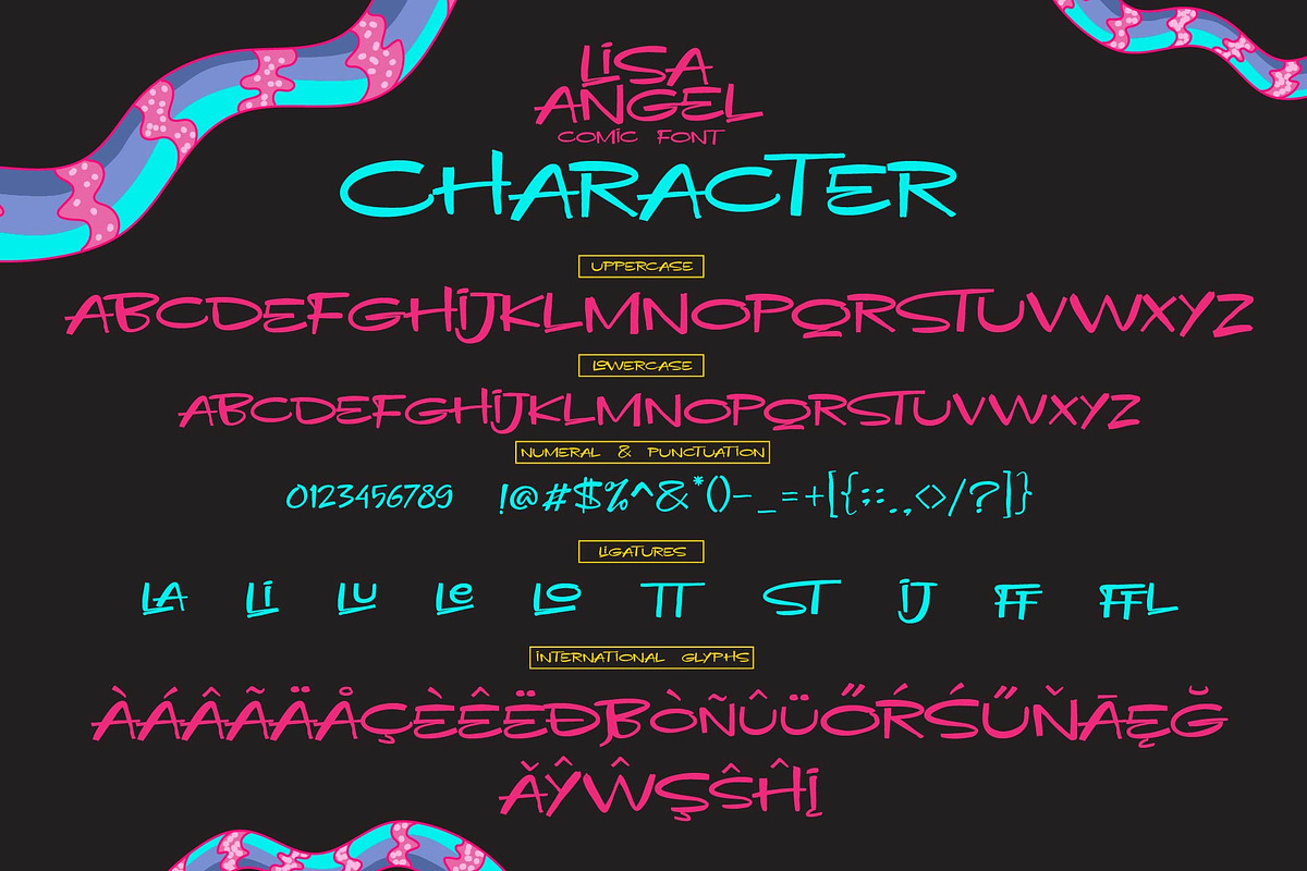 LISA ANGEL comic font preview 4