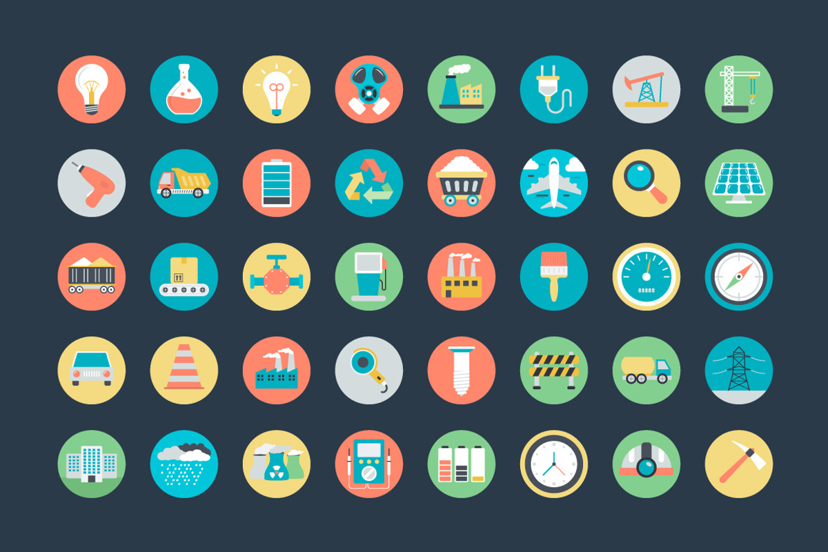 75 Flat Industrial Vector Icons, a Duotone Icon by Vectors Market (Photo 2 of 3)