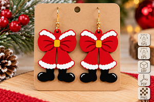 Christmas Gnome Earrings Laser Cut
