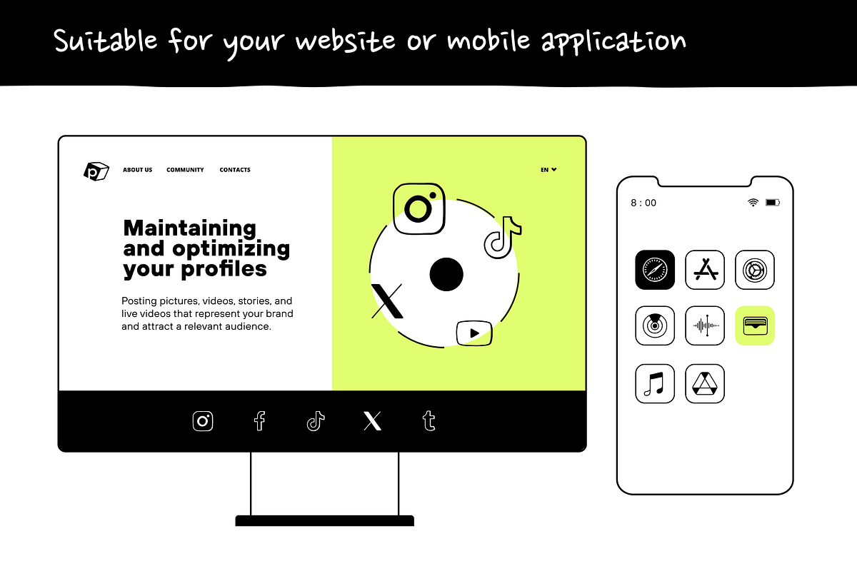 Inking Logos, an Outline Icon by Asset Union (Photo 5 of 15)