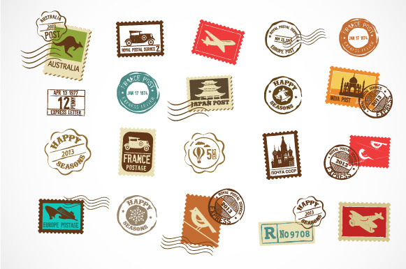 Vintage Vector Stamps Icons by Marish  Creative Market