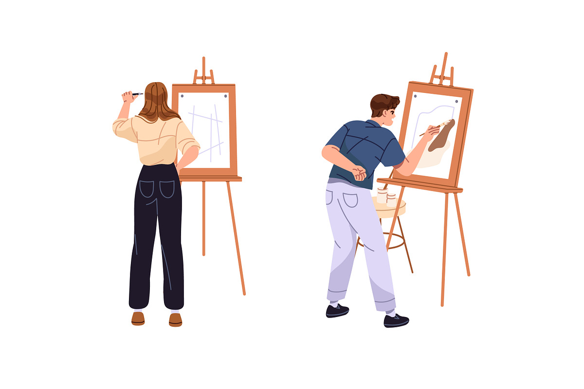 Artists drawing at art classes, an Education Illustration by PaperTrident (Photo 4 of 8)