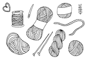 -50% OFF! Yarn balls hand drawn set, an Illustration by Lytvynenko Anna (Thumbnail 1 of 6)