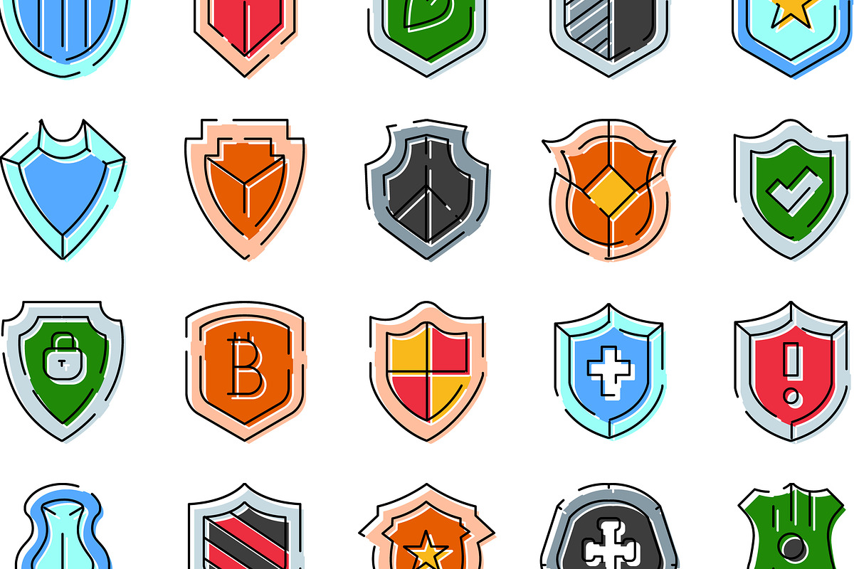Collection of shield icons, an Object Graphic by pikepicture (Photo 3 of 3)