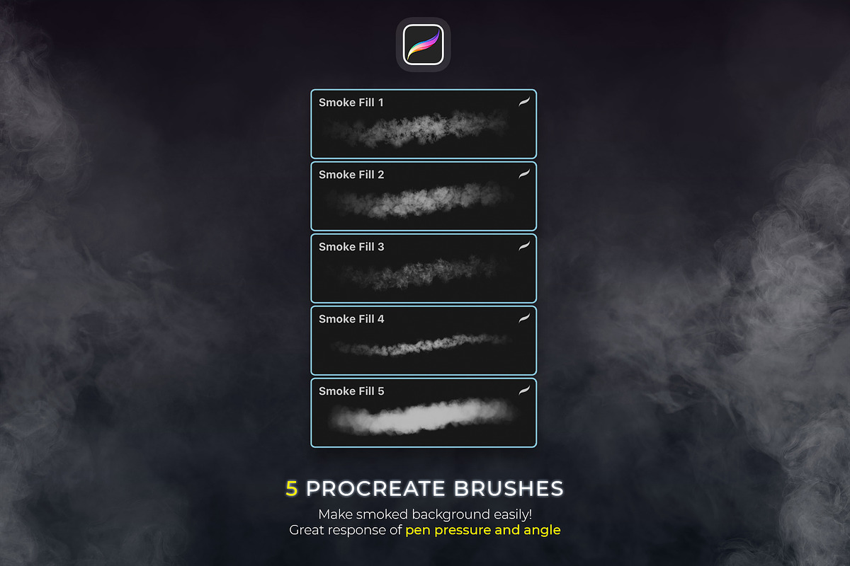 Smoke Procreate Brushes, a Brush Add-On by Andrew Skoch Design (Photo 8 of 9)