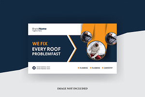 Home Roofing video thumbnail, a Social Media Template by graphics city