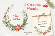 Watercolor Christmas collection., a Decorative Illustration by Elena Medvedeva (Thumbnail 2 of 8)