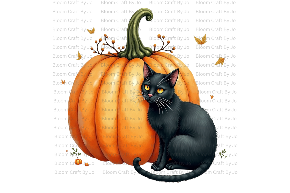 Pumpkins with Black Cats, an Animal Illustration by Bloom Craft Creations (Photo 12 of 12)