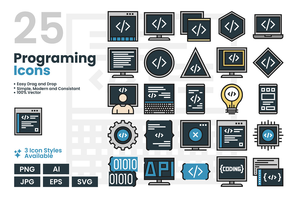 Programing Icons, a Duotone Icon by erifqizeicon (Photo 2 of 2)