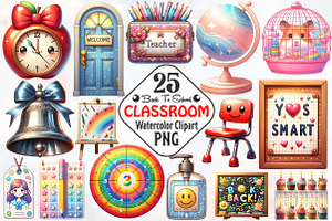 Back To School Classroom Clipart, an Illustration by RobertsArt