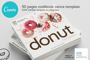 Square Donuts Recipes Canva Template