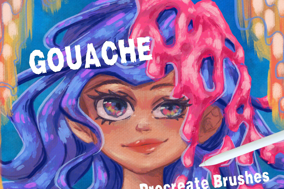 Procreate gouache brushes iBox, a Brush Add-On by ProcreateiBox (Photo 1 of 9)