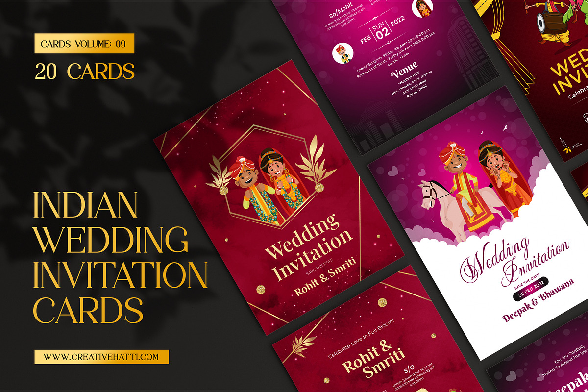 Indian Wedding Invitation Cards, an Invitation Template by Creative Hatti (Photo 1 of 6)