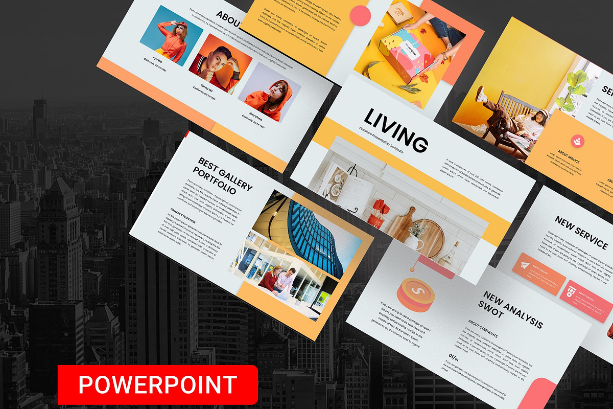 Living – Furniture PowerPoint, a Presentation Template by kreatifreya (Photo 1 of 5)