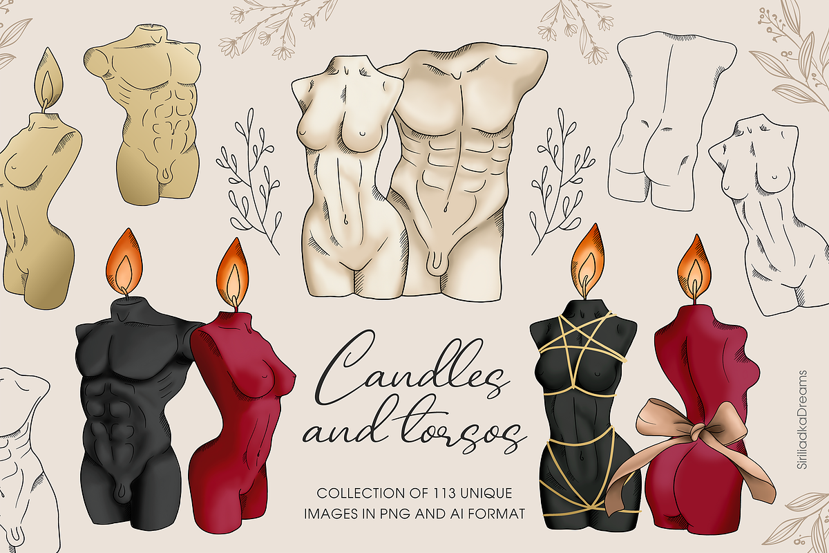 Candles and torsos of god and goddes, an Illustration by Siriliadka Dreams (Photo 1 of 10)