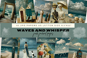 WAVES AND WHISPERS BEACH JUNK JOURNA, a Decorative Illustration by Daring Digies (Thumbnail 1 of 9)