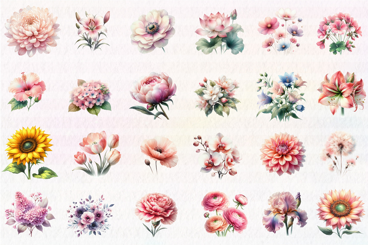 Blush Flower clipart, an Illustration by CreationArt (Photo 2 of 4)