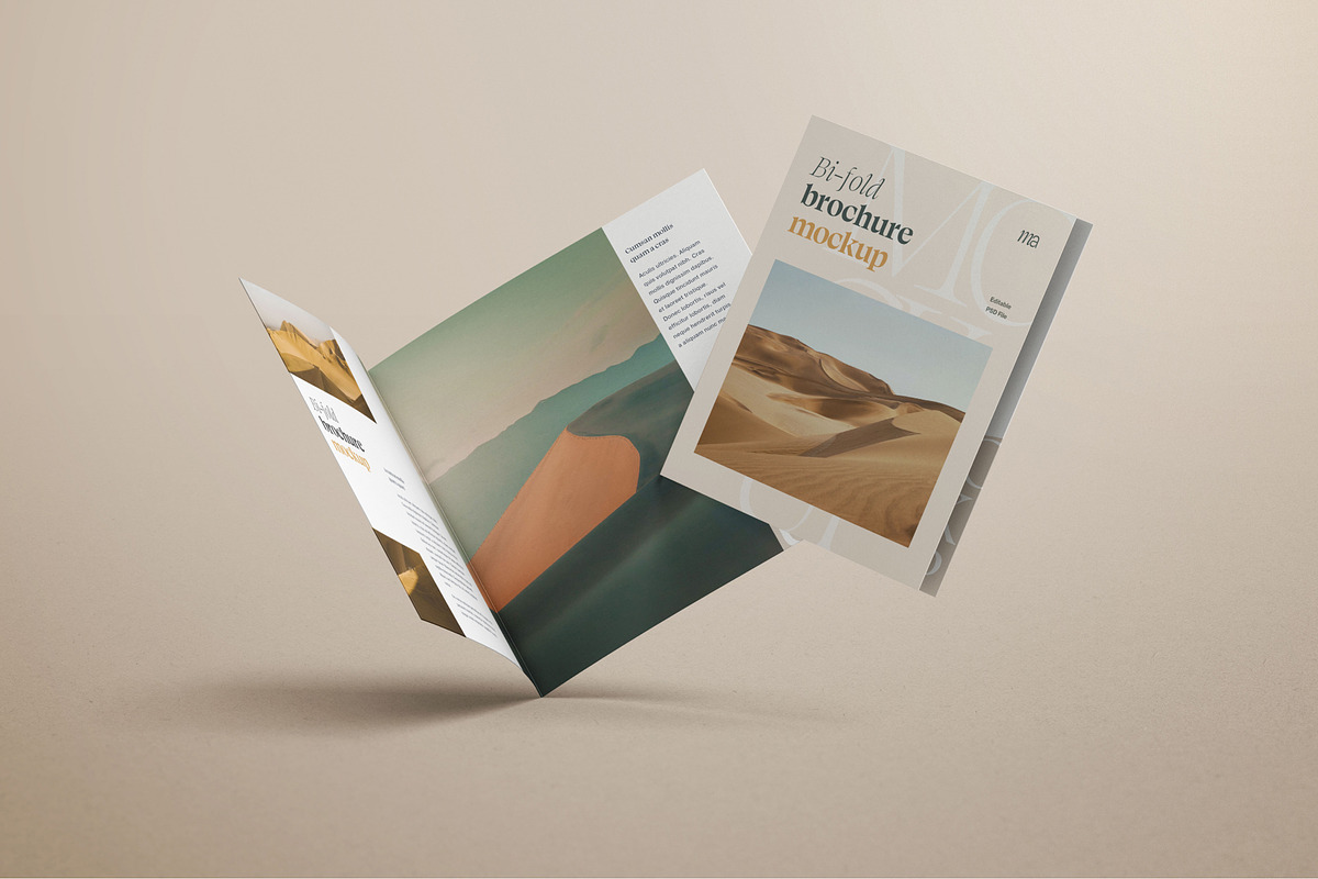 Bifold Square Brochure Mockup Set, a Print Template by mockupatelier (Photo 6 of 13)
